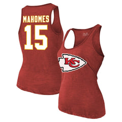 Patrick Mahomes Majestic Threads Women's Name & Number Tri-Blend Tank Top - Kansas City Chiefs