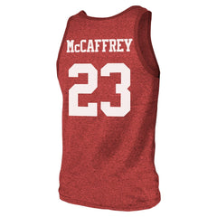 Christian McCaffrey Majestic Threads Tri-Blend Player Name & Number Tank Top - San Francisco 49ers