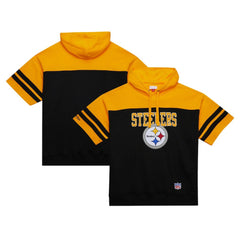 Off Field Vintage Logo Short Sleeve Pullover Hoodie - Pittsburgh Steelers