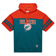 Off Field Vintage Logo Short Sleeve Pullover Hoodie - Miami Dolphins