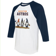 MLB Houston Astros Tiny Turnip Unisex Gnomes 3/4-Sleeve Raglan T-Shirt