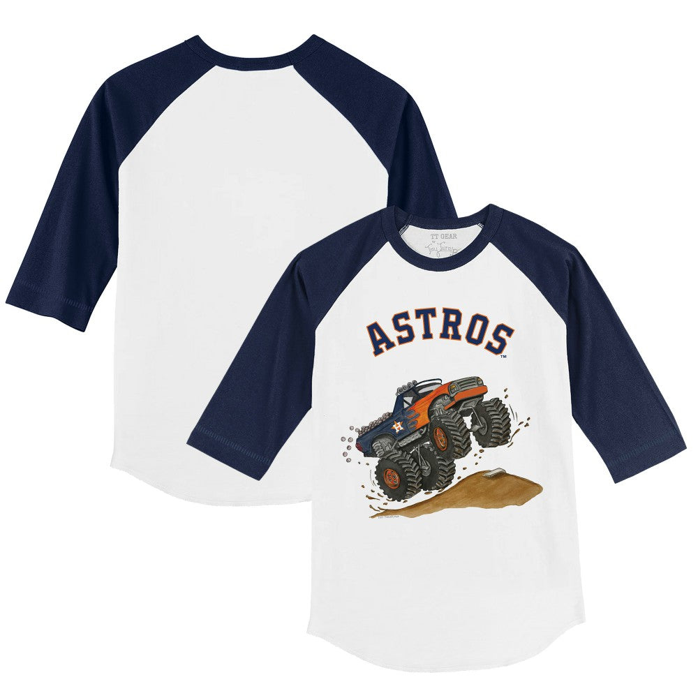 MLB Houston Astros Tiny Turnip Youth Monster Truck 3/4-Sleeve Raglan T-Shirt