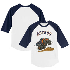 MLB Houston Astros Tiny Turnip Youth Monster Truck 3/4-Sleeve Raglan T-Shirt