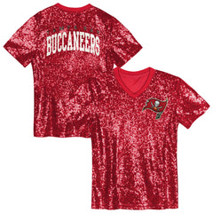 Girls Youth Wordmark Sequin V-Neck Top - Tampa Bay Buccaneers