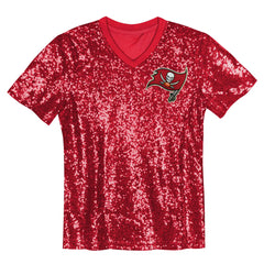 Girls Youth Wordmark Sequin V-Neck Top - Tampa Bay Buccaneers