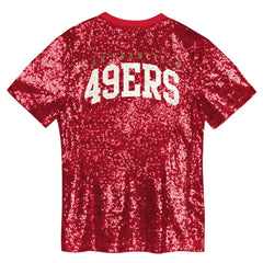 Girls Youth Wordmark Sequin V-Neck Top - San Francisco 49ers