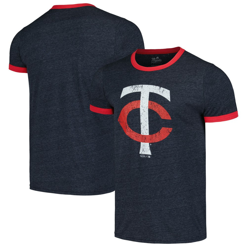 MLB Minnesota Twins Majestic Threads Ringer Tri-Blend T-Shirt