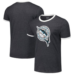 MLB Florida Marlins Majestic Threads Ringer Tri-Blend T-Shirt