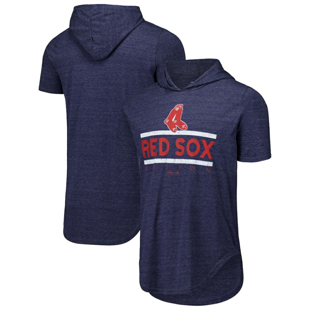 MLB Boston Red Sox Majestic Threads Tri-Blend Hoodie T-Shirt