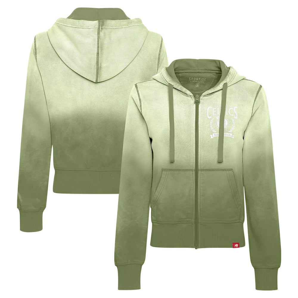 NBA Boston Celtics Sportiqe Women's Carli Sun Fade Full-Zip Hoodie