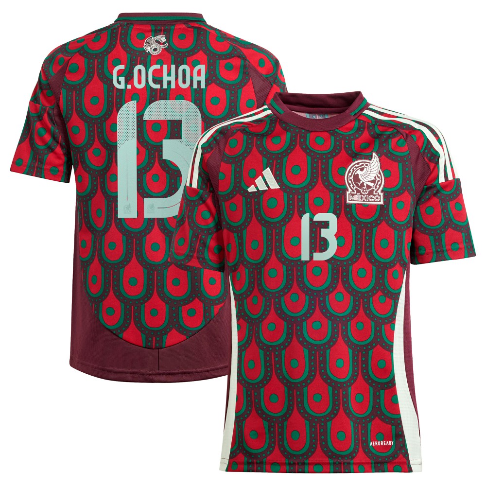 Guillermo Ochoa Mexico National Team Youth 2024 Home Replica Player Jersey - Adidas Burgundy
