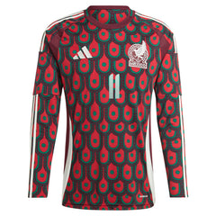 Santiago Giménez Mexico National Team 2024 Home Replica Player Long Sleeve Jersey - Adidas Burgundy