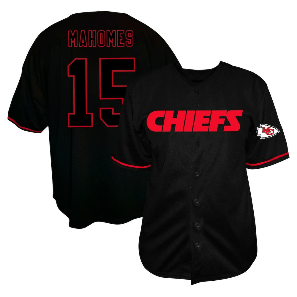 Patrick Mahomes Big & Tall Baseball Button-Up Shirt - Kansas City Chiefs