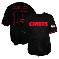 Patrick Mahomes Big & Tall Baseball Button-Up Shirt - Kansas City Chiefs