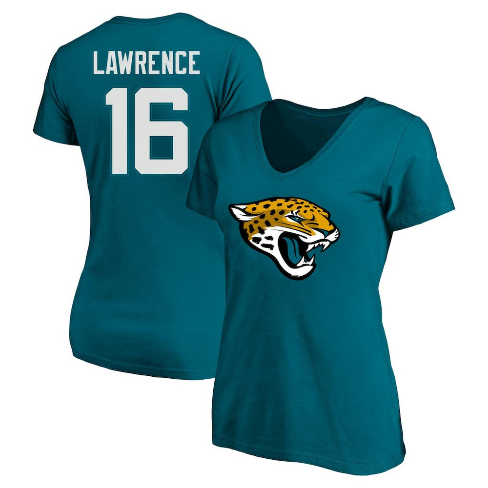 Trevor Lawrence Women's Plus Size Fair Catch Name & Number Scoop Neck T-Shirt - Jacksonville Jaguars