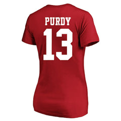 Brock Purdy Women's Plus Size Fair Catch Name & Number Scoop Neck T-Shirt - San Francisco 49ers