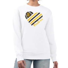 MLB San Diego Padres G-III 4Her by Carl Banks Women's Heart Logo Fleece Pullover Sweatshirt