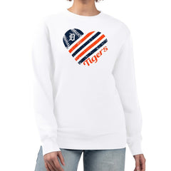 MLB Detroit Tigers G-III 4Her by Carl Banks Women's Heart Logo Fleece Pullover Sweatshirt