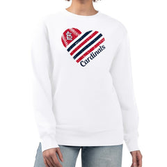 MLB St. Louis Cardinals G-III 4Her by Carl Banks Women's Heart Logo Fleece Pullover Sweatshirt