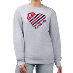 MLB St. Louis Cardinals G-III 4Her by Carl Banks Women's Heart Logo Fleece Pullover Sweatshirt