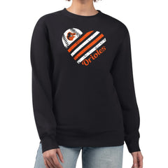 MLB Baltimore Orioles G-III 4Her by Carl Banks Women's Heart Logo Fleece Pullover Sweatshirt