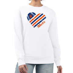MLB New York Mets G-III 4Her by Carl Banks Women's Heart Logo Fleece Pullover Sweatshirt