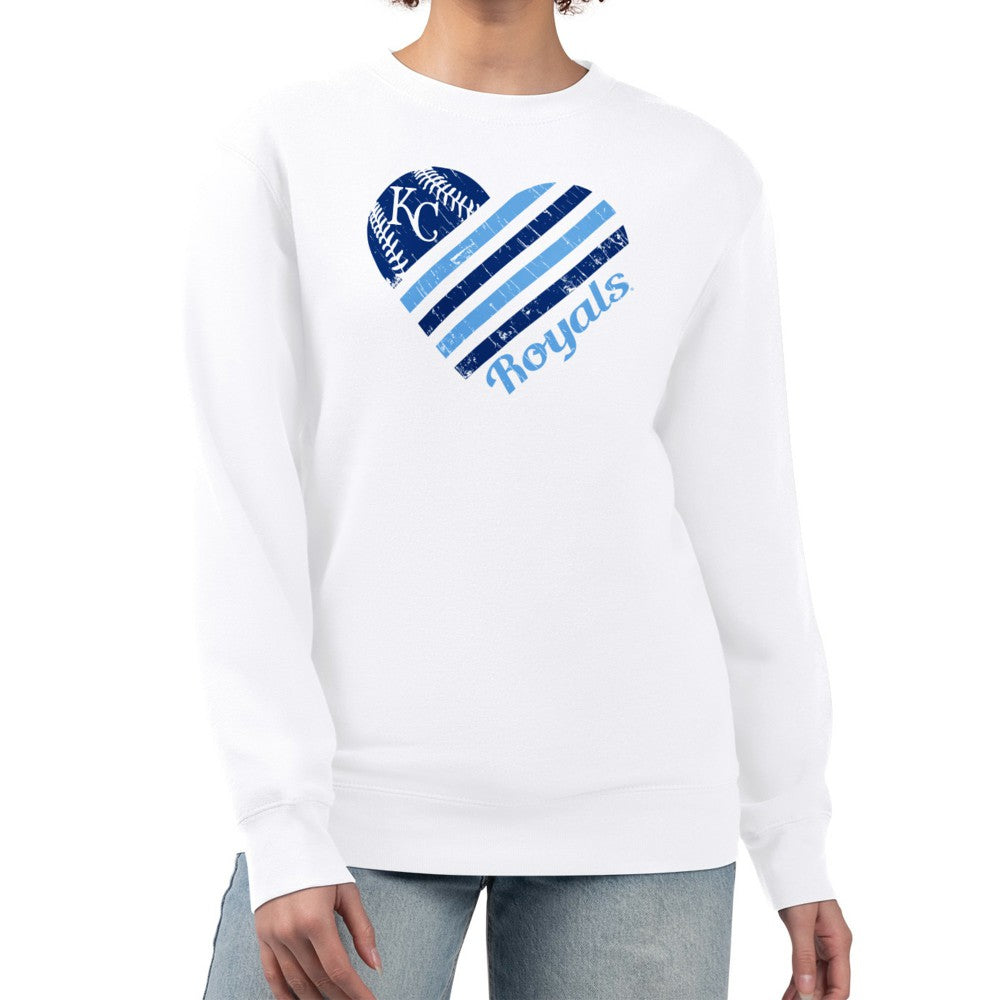MLB Kansas City Royals G-III 4Her by Carl Banks Women's Heart Logo Fleece Pullover Sweatshirt