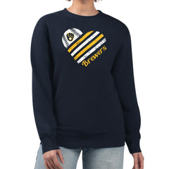 MLB Milwaukee Brewers G-III 4Her by Carl Banks Women's Heart Logo Fleece Pullover Sweatshirt