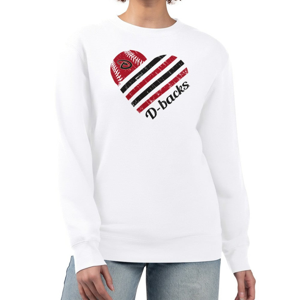 MLB Arizona Diamondbacks G-III 4Her by Carl Banks Women's Heart Logo Fleece Pullover Sweatshirt