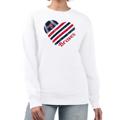 MLB Atlanta Braves G-III 4Her by Carl Banks Women's Heart Logo Fleece Pullover Sweatshirt
