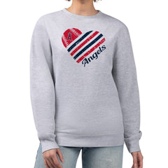 MLB Los Angeles Angels G-III 4Her by Carl Banks Women's Heart Logo Fleece Pullover Sweatshirt
