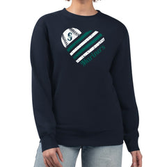 MLB Seattle Mariners G-III 4Her by Carl Banks Women's Heart Logo Fleece Pullover Sweatshirt