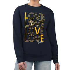 MLB Milwaukee Brewers G-III 4Her by Carl Banks Women's Love Team Logo Fleece Pullover Sweatshirt