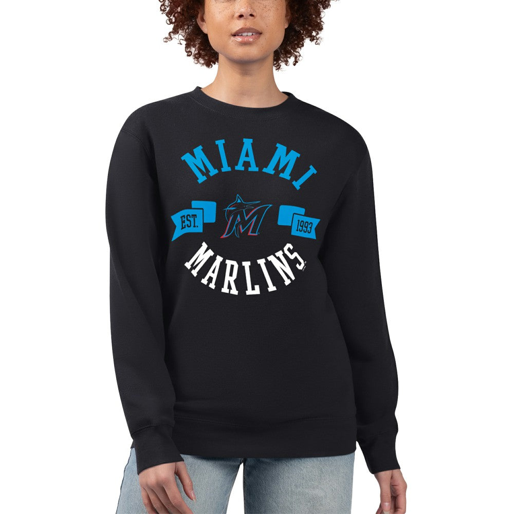 MLB Miami Marlins G-III 4Her by Carl Banks Women's Team Logo Fleece Pullover Sweatshirt