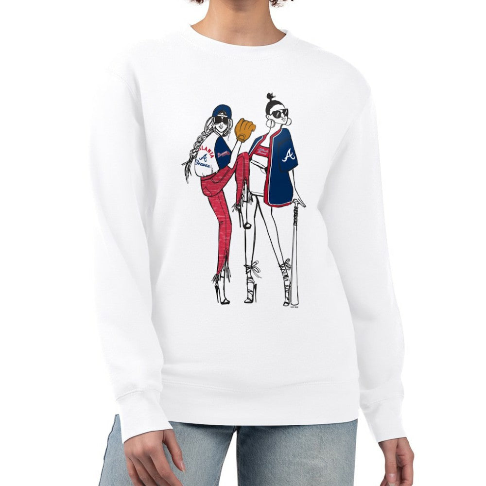MLB Atlanta Braves G-III 4Her by Carl Banks Women's Baseball Girls Fleece Pullover Sweatshirt