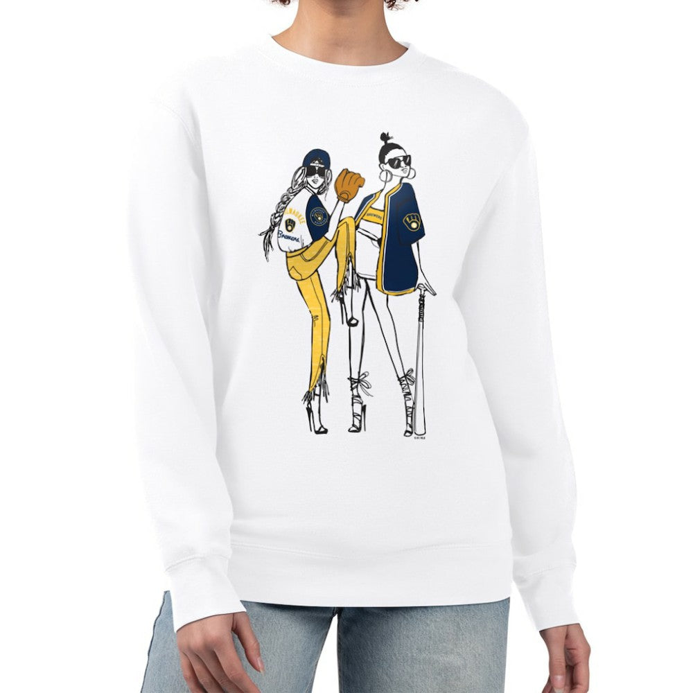 MLB Milwaukee Brewers G-III 4Her by Carl Banks Women's Baseball Girls Fleece Pullover Sweatshirt