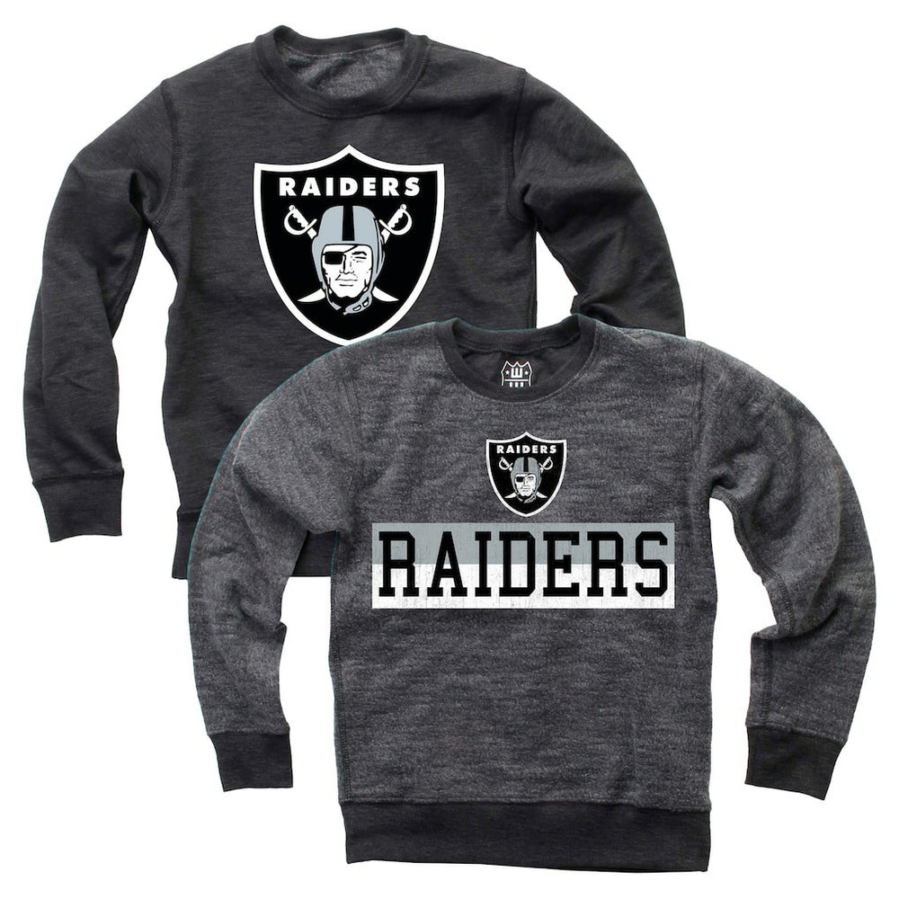 Wes & Willy Youth Reversible Fleece Pullover Sweatshirt - Las Vegas Raiders