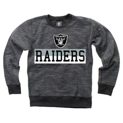 Wes & Willy Youth Reversible Fleece Pullover Sweatshirt - Las Vegas Raiders