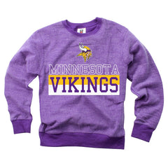 Wes & Willy Youth Reversible Fleece Pullover Sweatshirt - Minnesota Vikings