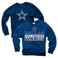 Wes & Willy Youth Reversible Fleece Pullover Sweatshirt - Dallas Cowboys