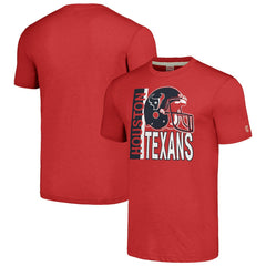 Homage Unisex Helmet Stripe Tri-Blend T-Shirt - Houston Texans