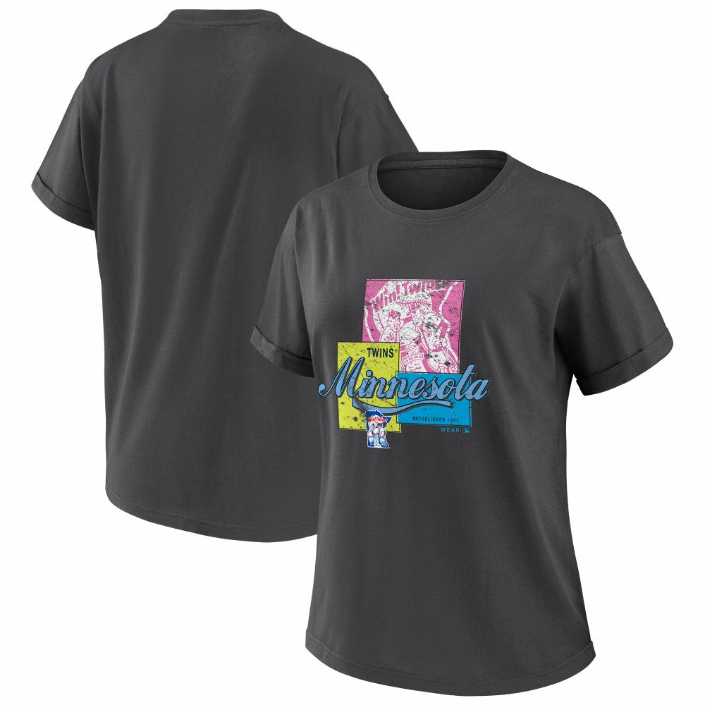 MLB Minnesota Twins WEAR by Erin Andrews Women's Domestic Box Color Boyfriend T-Shirt