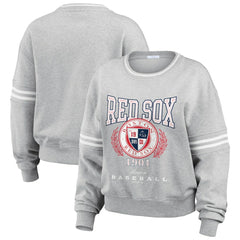 MLB Boston Red Sox WEAR by Erin Andrews Women's Domestic Crest Pullover Sweatshirt