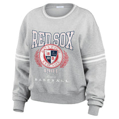 MLB Boston Red Sox WEAR by Erin Andrews Women's Domestic Crest Pullover Sweatshirt
