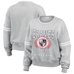 MLB Atlanta Braves WEAR by Erin Andrews Women's Domestic Crest Pullover Sweatshirt