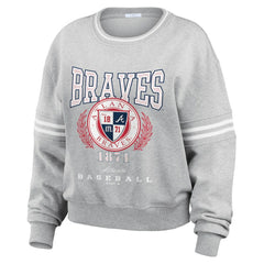 MLB Atlanta Braves WEAR by Erin Andrews Women's Domestic Crest Pullover Sweatshirt