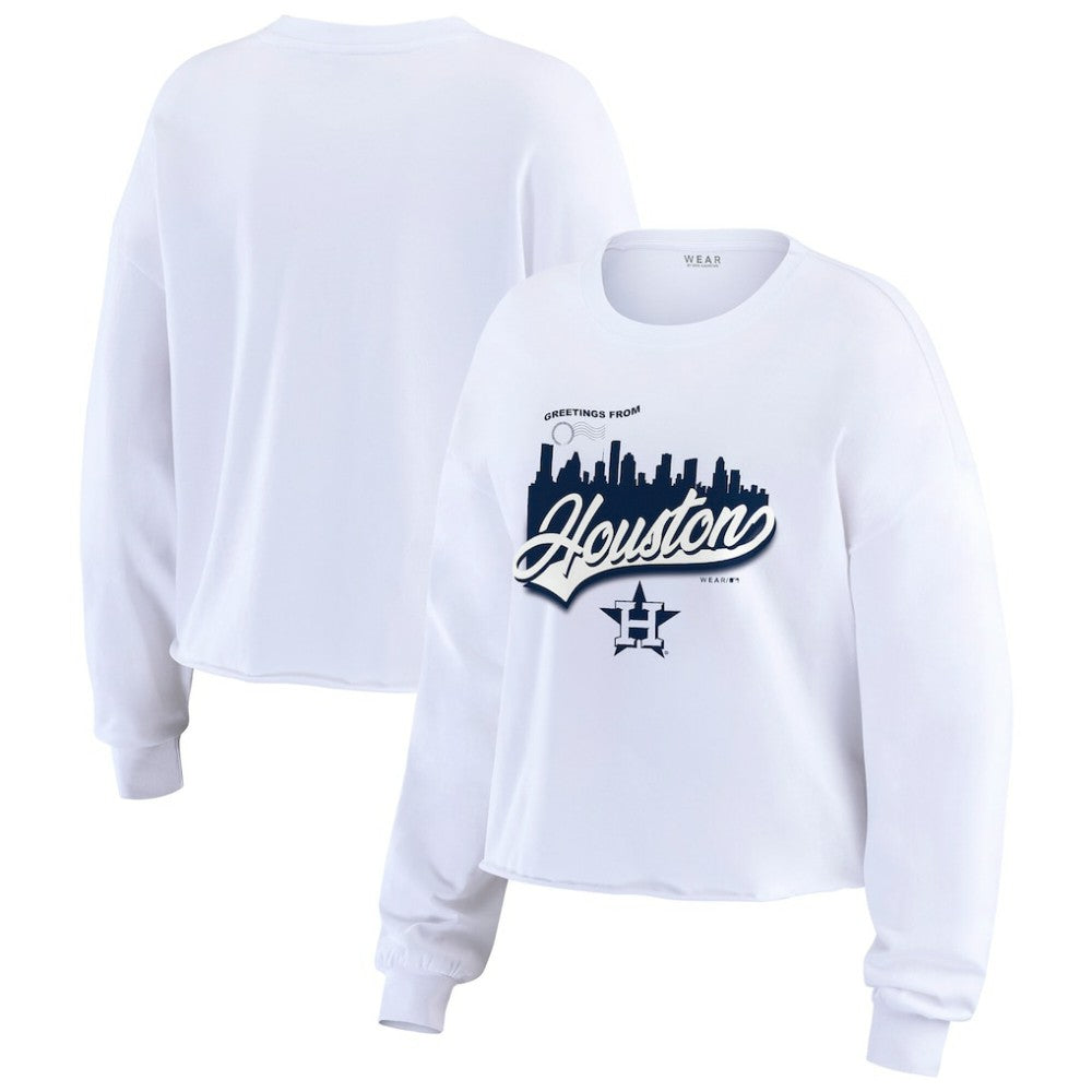 MLB Houston Astros WEAR by Erin Andrews Women's Domestic Postcard Long Sleeve T-Shirt