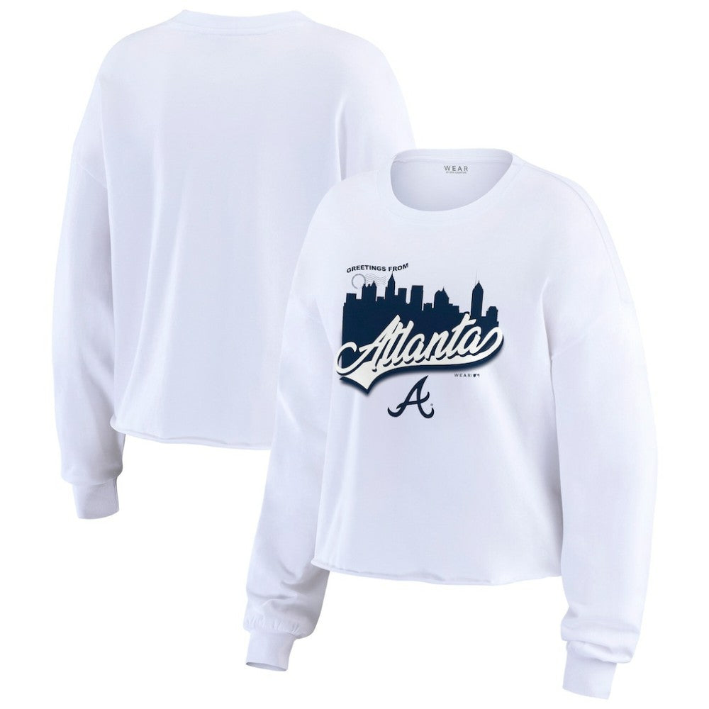 MLB Atlanta Braves WEAR by Erin Andrews Women's Domestic Postcard Long Sleeve T-Shirt