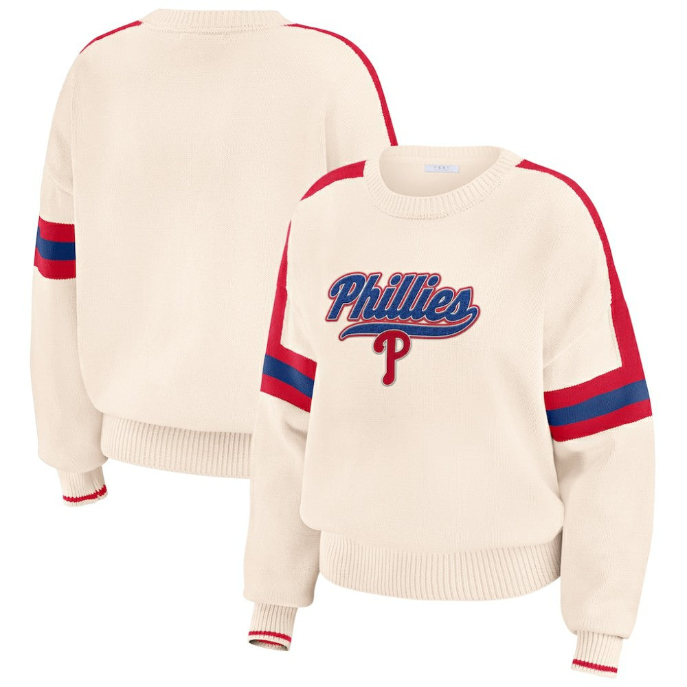 MLB Philadelphia Phillies WEAR by Erin Andrews Women's Stripe Pullover Sweater