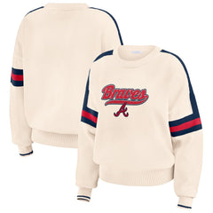MLB Atlanta Braves WEAR by Erin Andrews Women's Stripe Pullover Sweater